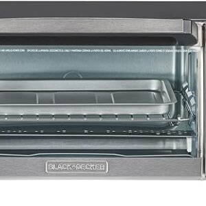 BLACK+DECKER 4-Slice Toaster Oven, Even Toast, 4 Cooking Functions Bake, Broil, Toast and Keep Warm, Removable Crumb Tray, Timer