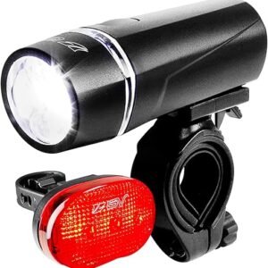 BV Bike Lights, Super Bright with 5 LED Bike Headlight & 3 LED Rear, Bike Lights for Night Riding with Quick-Release, Waterproof Bicycle Light Set, Bike Accessories, Bicycle Accessories, Flashlight