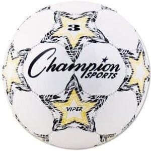 Champion Sports Viper Soccer Ball – Sizes 3, 4, 5 – Soft Touch TPU Cover, Durable Butyl Bladder, Youth & Adult Training Ball for Indoor & Outdoor Play, Multi-Color Design