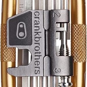 Crankbrothers Multi Tool M 17 Bike Tool - MTB Multi-Tool Gold - 17 bicycle tools (17 in 1 tool), ergonomic and lightweight