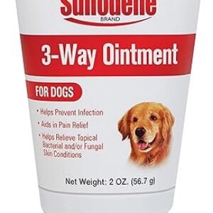 Dog Wound Care 3-Way Ointment, Relieves Pain & Prevents Infection For Dog Cuts, Scrapes, Bites and Injuries, 2 Ounce