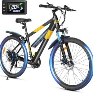 Electric Bike for Adults,48V Built-in Invisible Removable Battery,500W Motor(Peak 700W) Electric Mountain Bike,26" Tires Front Fork Suspension with Fenders,UL2849 Certified, 21-Speed