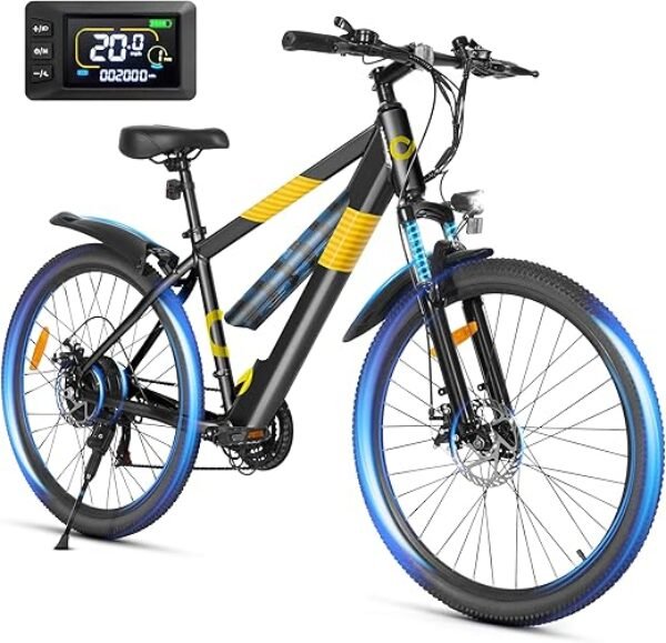 Electric Bike for Adults,48V Built-in Invisible Removable Battery,500W Motor(Peak 700W) Electric Mountain Bike,26" Tires Front Fork Suspension with Fenders,UL2849 Certified, 21-Speed