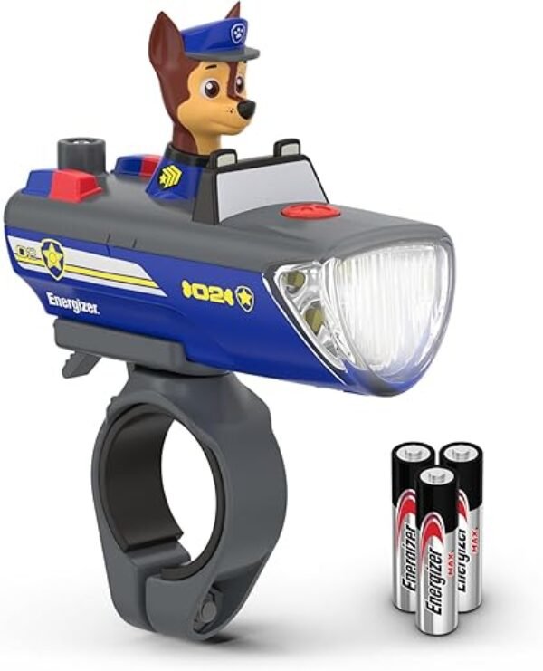Energizer PAW Patrol Chase Bike Light, Ideal for Kid's Bikes and Scooters, PAW Patrol Toy Flashlight for Boys and Girls, Use as a Camping Flashlight and Outdoor Light (Batteries Included)