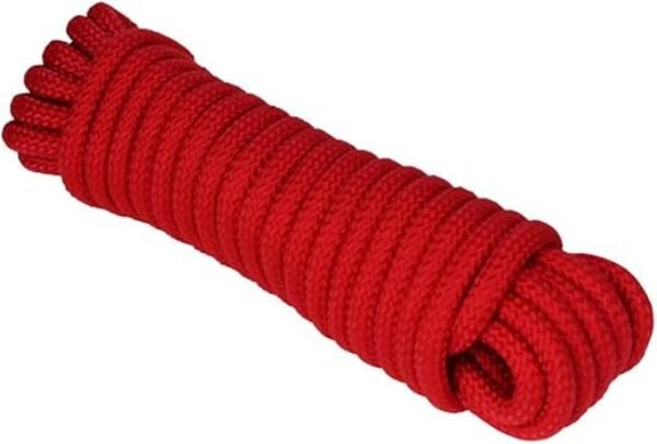 Extreme Max 3008.0355 16-Strand Diamond Braid Utility Rope - 1/2" x 25', Red