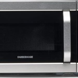Farberware Countertop Microwave 700 Watts, 0.7 Cu. Ft. - Microwave Oven With LED Lighting and Child Lock - Perfect for Apartments and Dorms - Easy Clean Stainless Steel