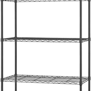 FDW 14" D×36" W×72" H Wire Shelving Unit Commercial Metal Shelf with 5 Tier Adjustable Layer Rack Strong Steel for Restaurant Garage Pantry Kitchen Garage，Black