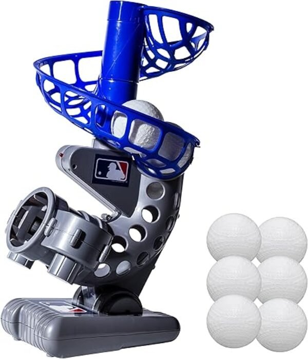 Franklin Sports MLB Electronic Baseball Pitching Machine - Automatic Youth Pitching Machine with (6) Plastic Baseballs Included -Youth Baseball Pitcher