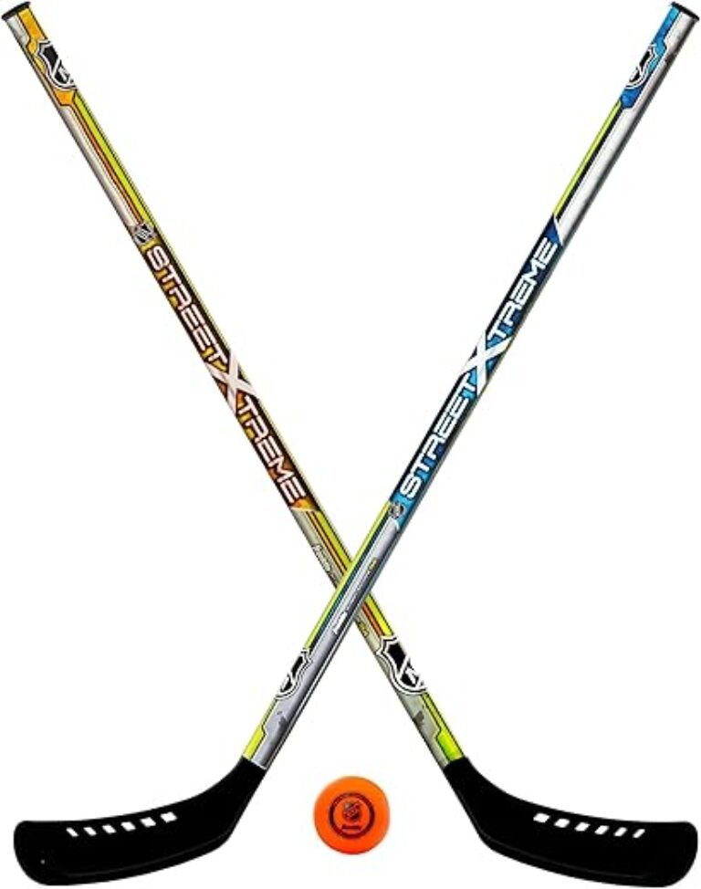 Franklin Sports NHL Kids Street Hockey Stick Set - Includes (2) Youth Street Hockey Sticks + (1) Outdoor Roller Hockey Ball - Perfect Hockey Starter Set for Kids