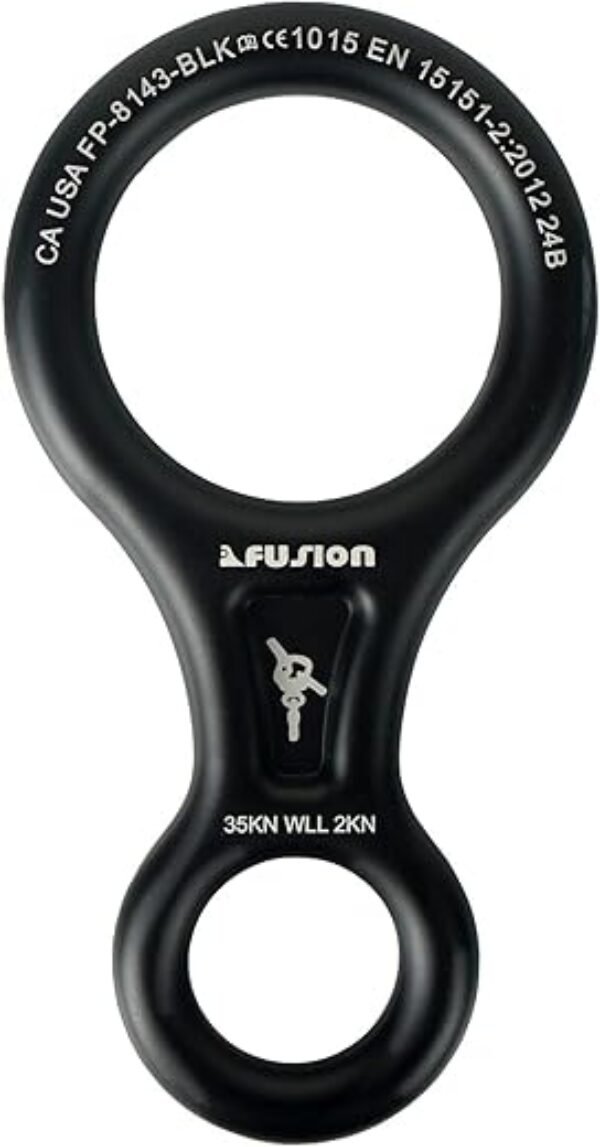 Fusion Climb Aluminum Descender - Figure 8 Descender Black