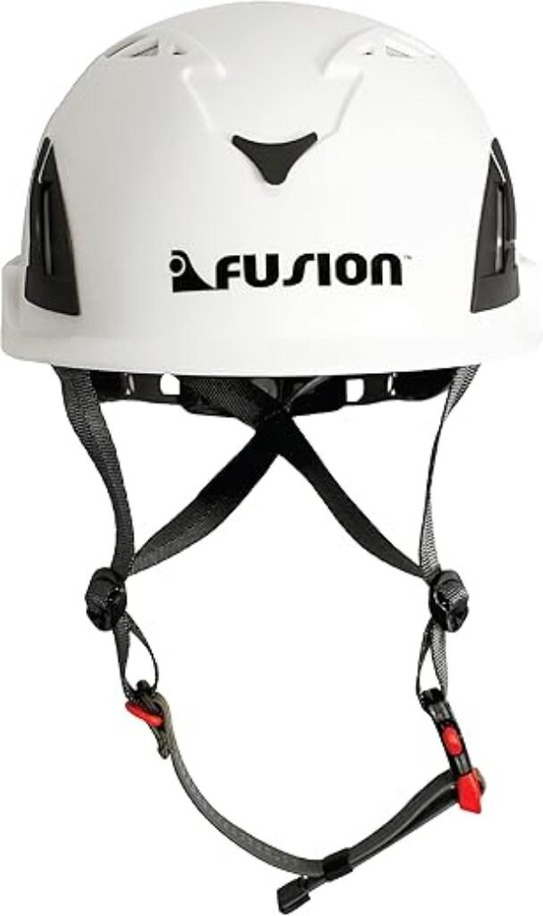 Fusion Climb Meka II Climbing and Zipline Safety Helmet - White, 6.25-Inch H x 10.3-Inch L x 8.25-Inch W