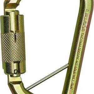 Fusion Climb Tacoma Steel High Strength Auto Lock Modified D-Shaped Steel Carabiner, Steel Clip