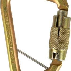 Fusion Climb Tacoma Steel Triple Lock with Key Nose Modified D-Shaped Carabiner (FP-9005-TPKHS-BLK)