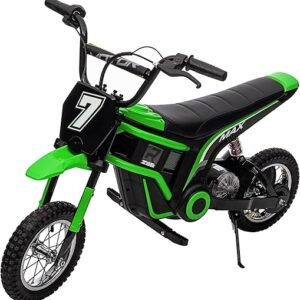Garvee 24V Electric Dirt Bike for Kids 13+ Years Old, 350W Motor, 14.29 MPH, Dual Suspension, 2-Speed Modes, Max 135 Lbs - Realistic Motorcycle Style with LED Lights & Music​