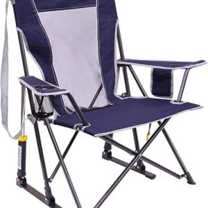 GCI Outdoor Comfort Pro Rocker Collapsible Rocking Chair & Outdoor Camping Chair, Indigo Blue
