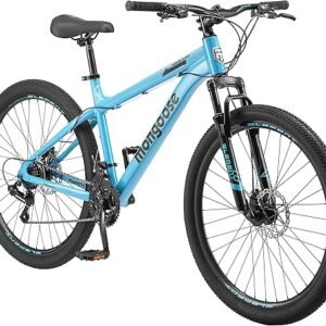 Grafton Mountain Bike, 24, 26 or 27.5 Inch Bike, 21 Speed, Aluminum Frame, Knobby Mountain Tires, Suspension Fork, Trigger Shifters, Mechanical Disc Brakes, Teal, Tan, Blue or Purple