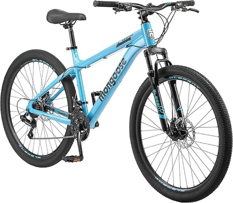 Grafton Mountain Bike, 24, 26 or 27.5 Inch Bike, 21 Speed, Aluminum Frame, Knobby Mountain Tires, Suspension Fork, Trigger Shifters, Mechanical Disc Brakes, Teal, Tan, Blue or Purple