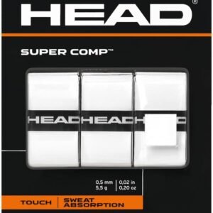 HEAD Super Comp Racquet Overgrip - Tennis Racket Grip Tape - 3-Pack, White