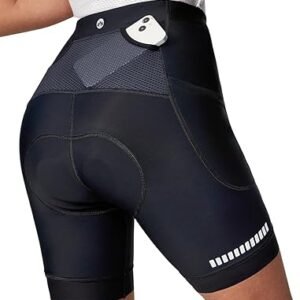 Heathyoga Womens 4D Padded Bike Shorts with Pockets Padding Cycling Shorts Women Bicycle Shorts Biker Biking Shorts