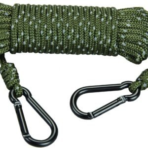 Hunters Specialties 30ft Heavy Duty Reflective Treestand Rope - Hunting Large-Diameter Rope with 2 Carabiner Clips