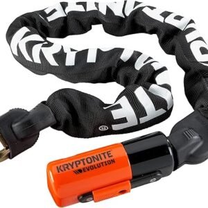 Kryptonite Evolution Mini Bike Chain Lock, 3 Feet Long 10mm Steel Chain Heavy Duty Anti-Theft Sold Secure Gold Bicycle Chain Lock with Keys for Bike, Motorcycle, Scooter, Bicycle, Door, Gate, Fence