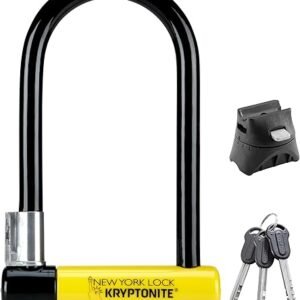Kryptonite New York Standard Bike U-Lock, Heavy Duty Anti-Theft, 16mm Shackle with Mounting Bracket and Keys, Ultimate Security for Bicycles E-Bikes Scooters