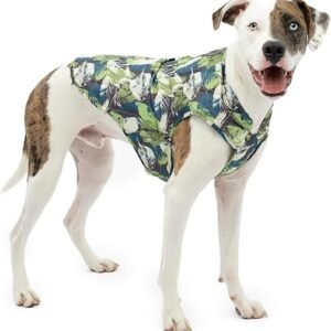 Kurgo Loft Dog Jacket, Reversible Winter Coat for Dogs, Wear with Harness or Sweater, Water Resistant, Reflective, for Small Medium Large Pets (Pressed Leaf, L)