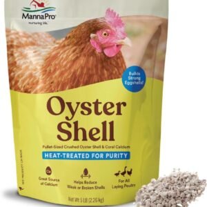 Manna Pro Crushed Oyster Shell for Chickens – Calcium Supplement for Laying Hens to Support Strong Eggshells – Natural Poultry Mineral Feed for Backyard Chickens – 5 lb Bag