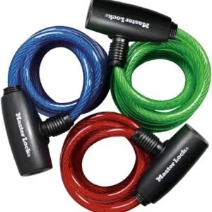 Master Lock Bike Lock Cables with Key, Blue, Green, and Red 3-Pack of Keyed-Alike Bicycle Cable Locks, 6 ft. Long, 8127TRI
