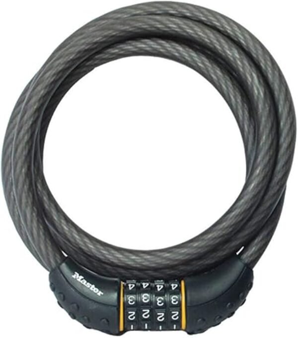 Master Lock Cable Lock, Set Your Own Combination Bike Lock, 6 ft. Long, Black, 8122D