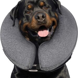 MIDOG Inflatable Dog Neck Donut Collar Alternative After Surgery, Soft Protective Recovery Cone for Small Medium Large Dogs and Cats Puppies - Alternative E Collar (Gray, XL)