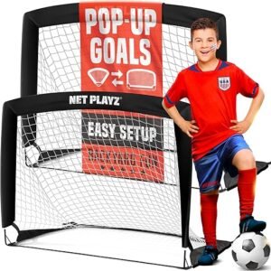 NET PLAYZ 4ftx3ft Easy Fold-Up Portable Training Soccer Goal, 36" D x 48" W x 36" H