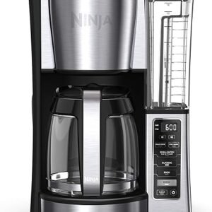 Ninja 12-Cup Programmable Coffee Brewer, 2 Brew Styles, Adjustable Warm Plate, 60oz Water Reservoir, Delay Brew - Black/Stainless Steel