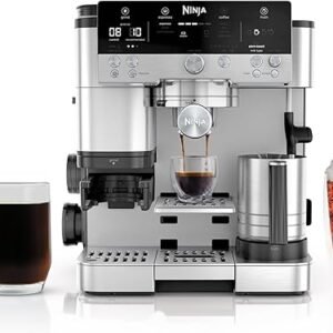 Ninja Espresso Machine, Luxe Café Premier Series, Drip Coffee Maker and Rapid Cold Brew, Integrated Grinder, Assisted Tamper, Hands-Free Frother, for Cappuccinos and Lattes, Dairy or Non-Dairy, ES601
