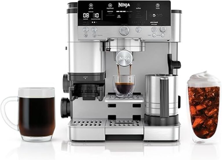 Ninja Espresso Machine, Luxe Café Premier Series, Drip Coffee Maker and Rapid Cold Brew, Integrated Grinder, Assisted Tamper, Hands-Free Frother, for Cappuccinos and Lattes, Dairy or Non-Dairy, ES601
