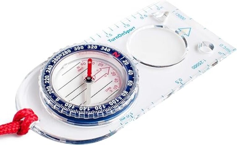 Orienteering Compass - Hiking Backpacking Compass | Advanced Scout Compass Camping and Navigation | Boy Scout Compass Kids - Children Compasses for Map Reading - Baseplate Compass Survival
