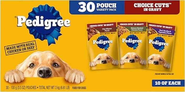 Pedigree Choice Cuts In Gravy Adult Soft Wet Dog Food 30-Count Variety Pack, 3.5 oz. Pouches