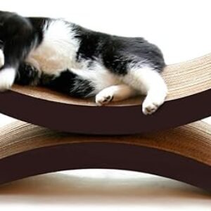 PetFusion Ultimate Cat Scratch Lounge, Cat Scratchers for Indoor Cats, Reversible & Durable, Made from Recycled Corrugated Cardboard, Walnut Brown
