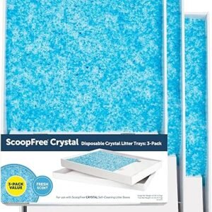 PetSafe ScoopFree Crystal Cat Litter & Refill Tray with Lid, Fresh Scent, 4.3 Lb Bag with Each Tray, Pack of 3
