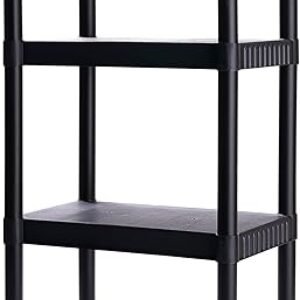 Plano 4-Shelf Plastic Storage Shelves, 48” x 23” x 14”, 200lb Capacity, Pantry, Office, Closet and Garage Shelves, Easy to Assemble, Durable Plastic Shelving Unit