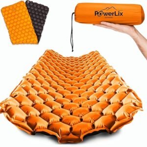 POWERLIX Ultralight Inflatable Camping Sleeping Pad - Camping Mattress for Backpacking, Hiking, Compact Lightweight Air Pad for Camping, Inflation Hand Pump Bag/Repair Kit Included