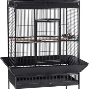 Prevue Pet Products Wrought Iron Select Bird Cage 3154BLK, Black Hammertone, 36-Inch by 24-Inch by 66-Inch