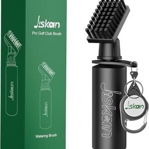 Pro Golf Club Brush Cleaner with Retainer Clip and Squeeze Water Bottle 7.5 Inches Holds 4 Ounces of Water, Essentials Golf Accessories for Men, Best Golf Gifts for Men