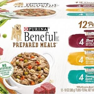 Purina Beneful Gravy Wet Dog Food Variety Pack, Prepared Meals Stew - (12) 10 oz. Tubs