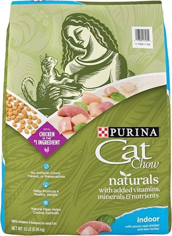 Purina Cat Chow Hairball, Healthy Weight, Indoor, Natural Dry Cat Food, Naturals Indoor - 13 lb. Bag