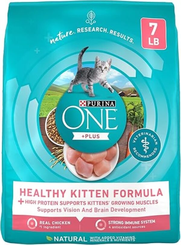 Purina ONE High Protein, Natural Dry Kitten Food, +Plus Healthy Kitten Formula - 7 lb. Bag