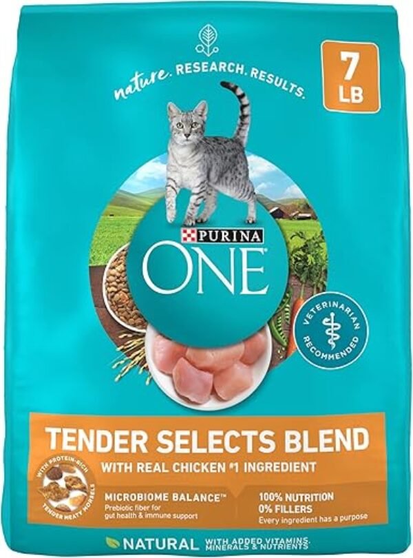 Purina ONE Natural Dry Cat Food, Tender Selects Blend With Real Chicken - 7 lb. Bag