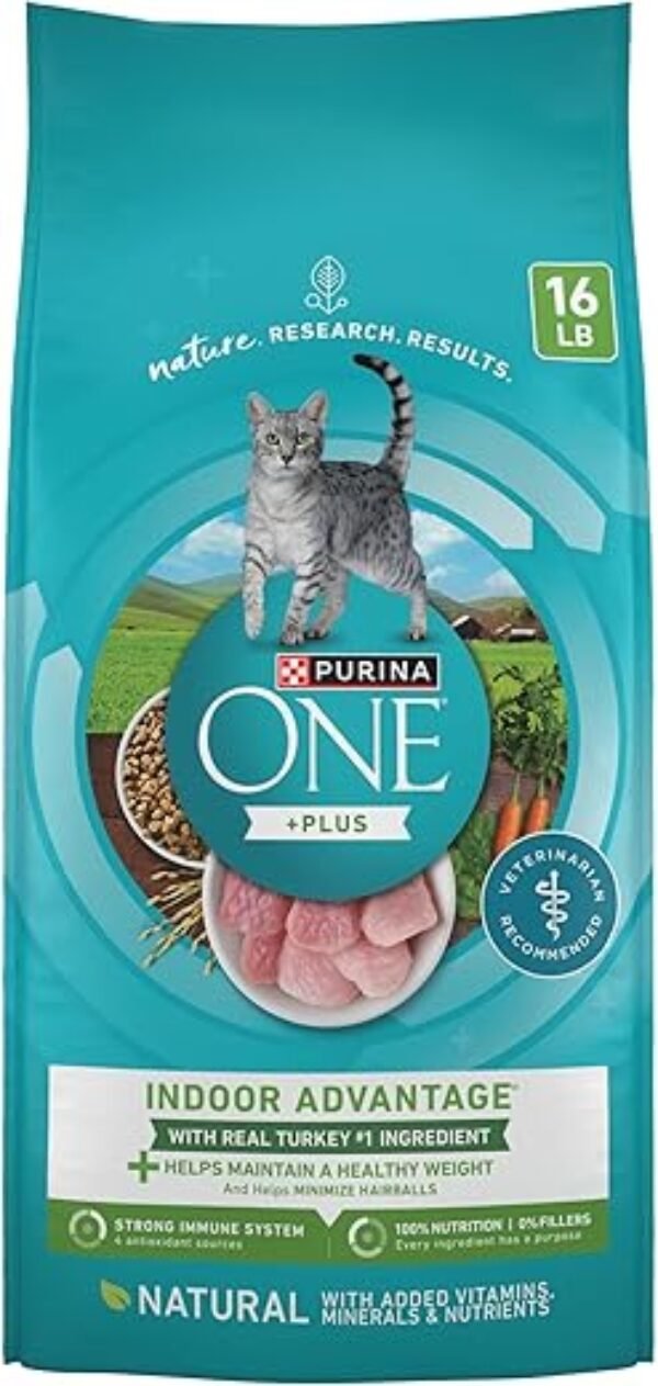 Purina ONE Natural, Low Fat, Weight Control, Indoor Dry Cat Food, +Plus Indoor Advantage - 16 lb. Bag