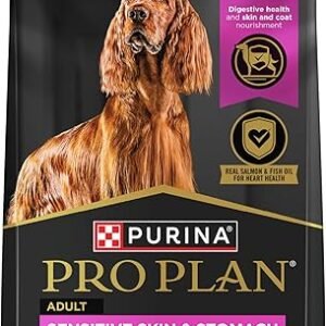 Purina Pro Plan Sensitive Skin and Stomach Dog Food Dry, Adult Salmon & Rice Formula, Digestive Health - 30 lb. Bag