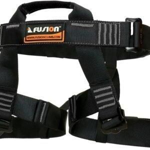 Rock Climbing Harness - Fusion Climb® - (5,000 LBS Rated) Professional Half Body Harness for Mountaineering, Tree Climbing, Ziplining, Rock Climbing, Rappelling- Heavy Duty Half Body Harness